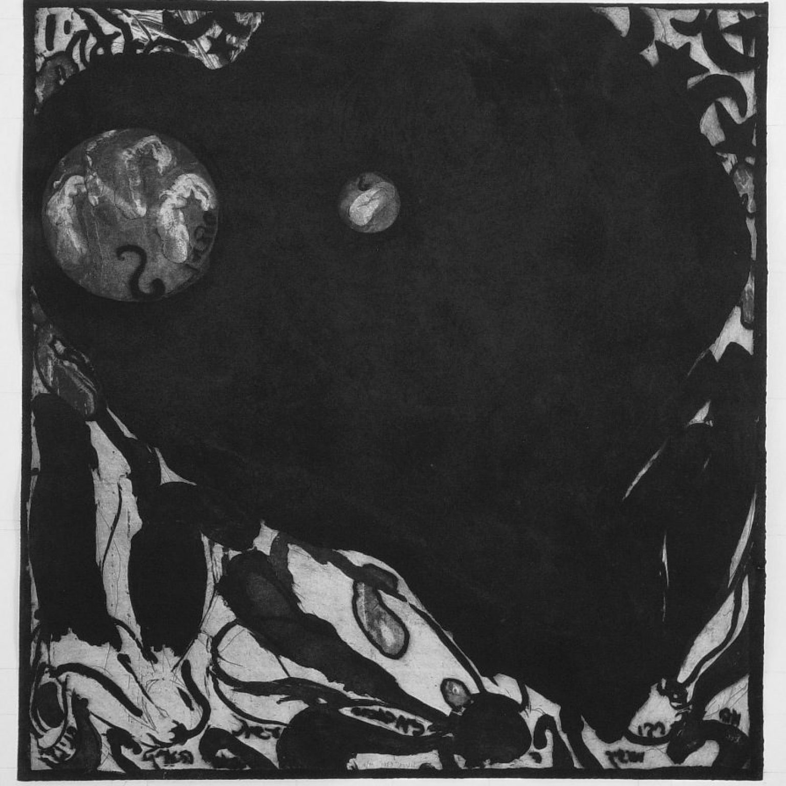 Veyitʻalleh (From The Kaddish Series), 1984, Etching, aquatint, soft ground and electric pencil, 81 x 77 cm
Edition: 25
