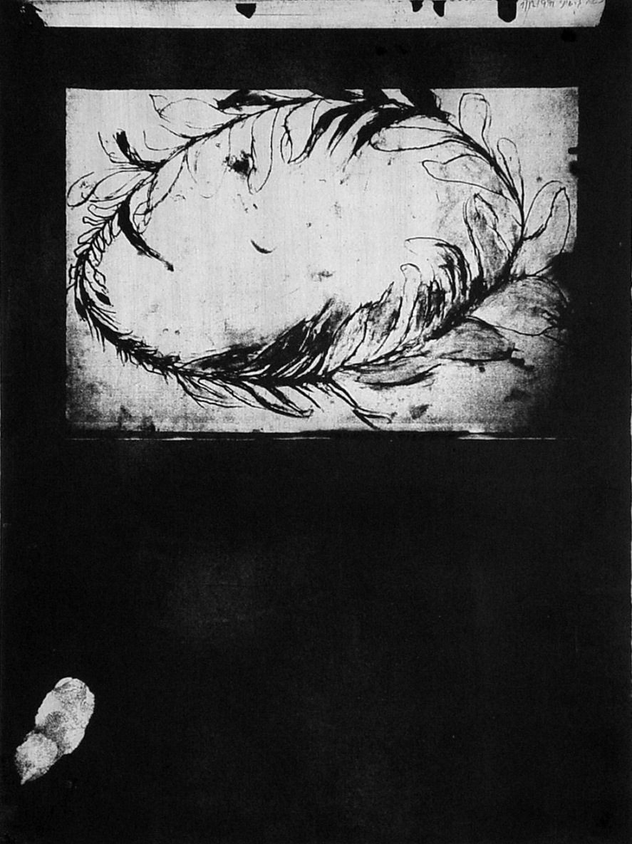 משה גרשוני, ללא כותרת (1991), תצריב ואקווטינטה, גובה 33 ס"מ, רוחב 25 ס"מ