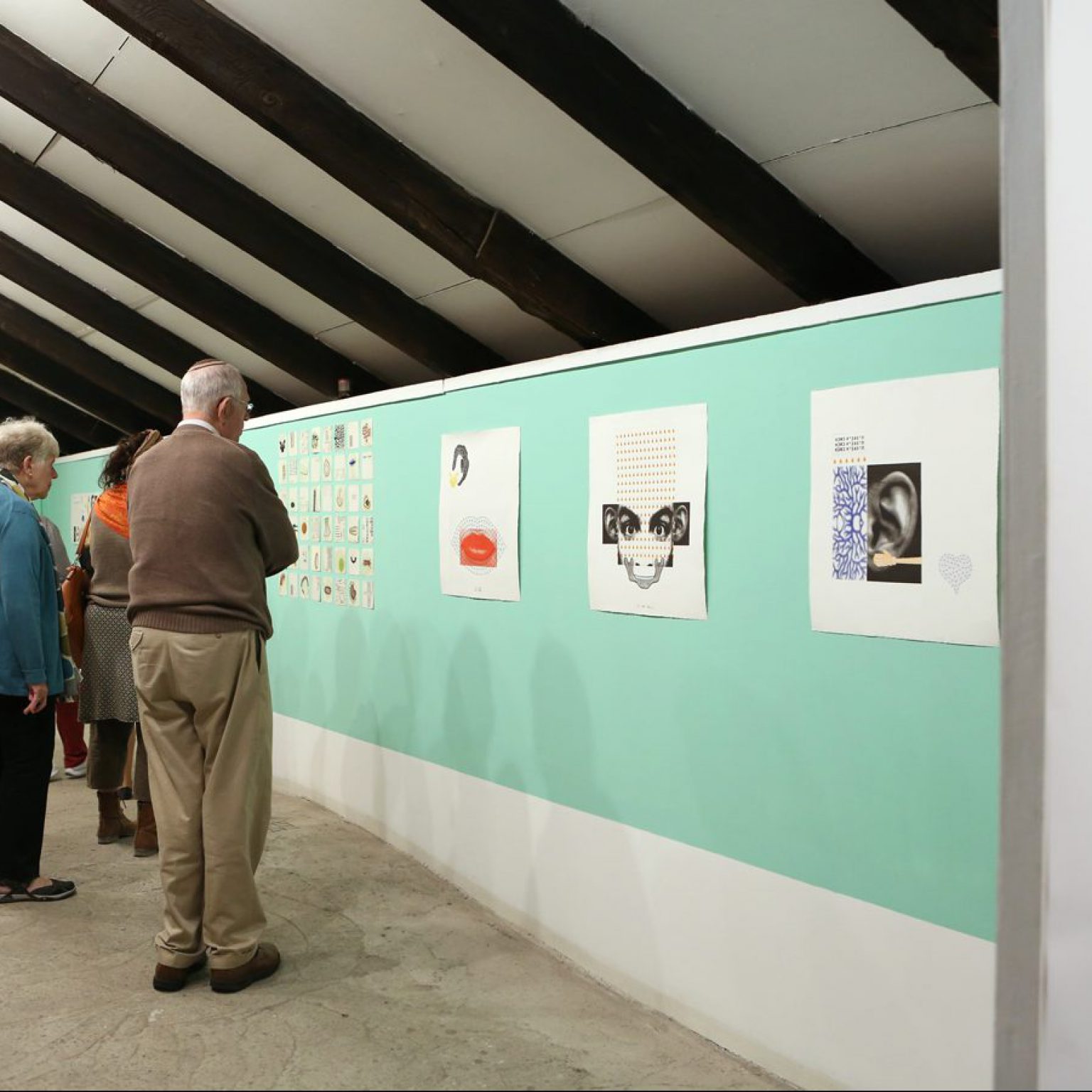 מבקרים בתערוכה "הילה לולו לינ: נו ששש מת" (2014)