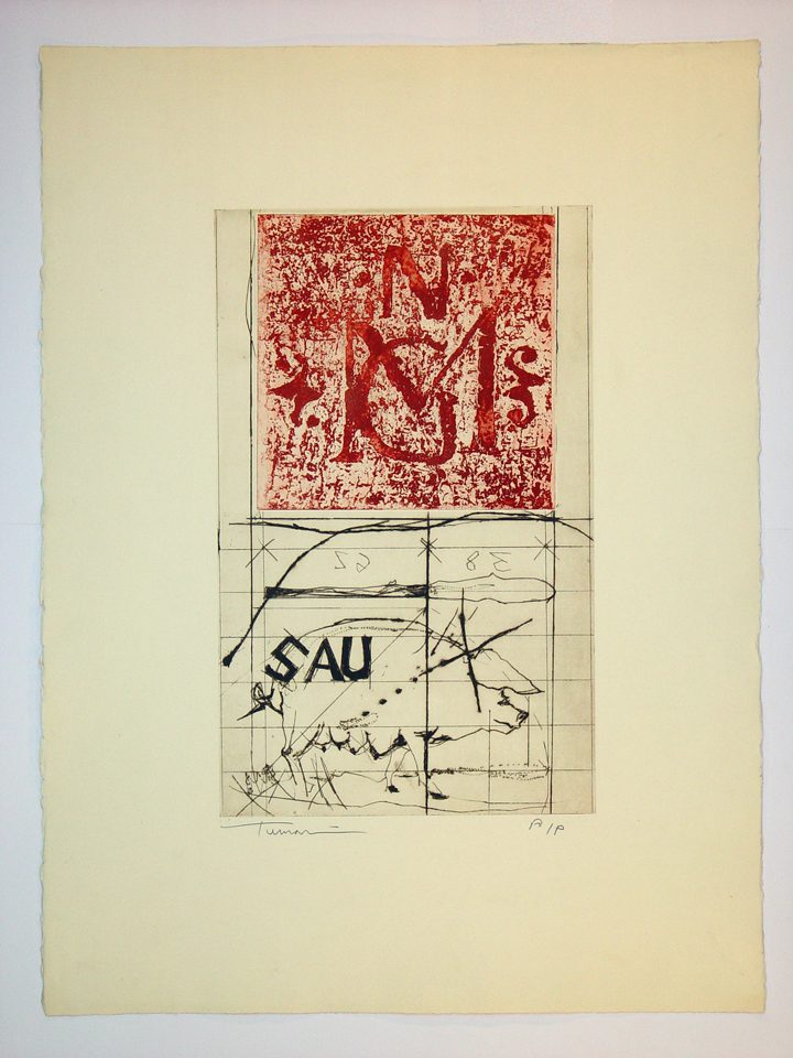 Igael Tumarkin, Matthias Grünewald (From "The Battle of the Blind Men Against the Swine" by Heinrich von Kleist) (1979), Photoetching, dry-point and electric pencil, 75.5 x 56 cm