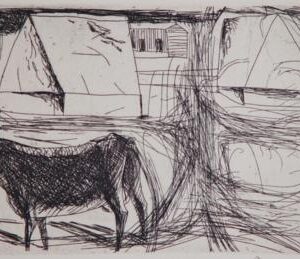 Cow in Courtyard
